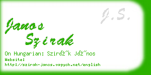 janos szirak business card